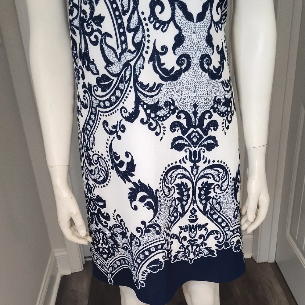 Elegant Navy and White Dress